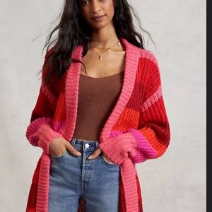 Anthropologie Avery Color Blocked Cardigan